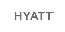 The Hyatt logo with gray text on a white background.